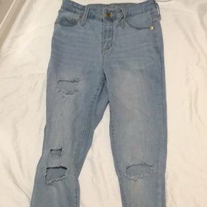 Aesthetic light washed skinny jeans